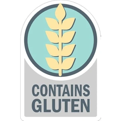 Image of Contains gluten, cut out sticker 1mm flexible Plastic sign (200mm x 150mm)