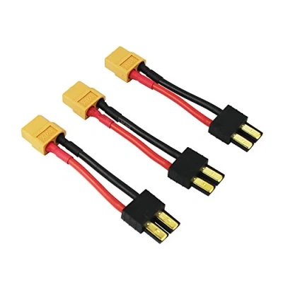 Image of OliYin 3pcs Male TRX to Female XT60 Connector Adapter Cable 14awg 1.96in RC Wireless Charger LiPo(pack of 3)
