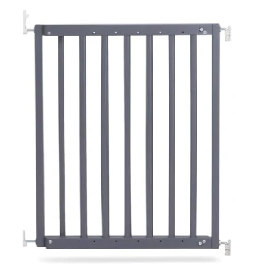 Image of Safetots Chunky Wooden Screw Fit Stair Gate, Grey, 63.5cm 105.5cm, Wood Baby Safety Barrier, Stylish Design and Practical Easy Installation