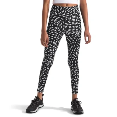 Image of THE NORTH FACE Girl&#039;s Never Stop Leggings, TNF Black Vector Field, 176