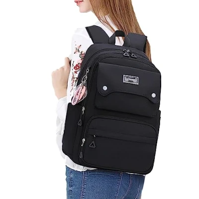 Image of VORAE School Backpack for Girls, Waterproof Bag Suitable Primary Secondary School, Unisex Casual Daypack Solid Color Rucksack Boys Girls (Black)