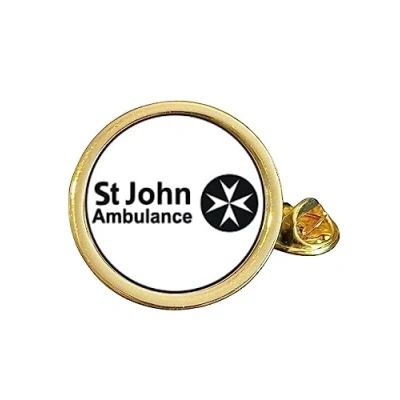Image of St John Ambulance (A) Gold Plated Domed Lapel Pin Badge