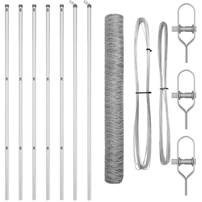 Image of vidaXL Hexagon Fence 1.4x10 m Galvanised Steel