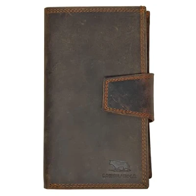 Image of MORUCHA Clutch Wallet for Women Genuine Leather RFID Blocking High Capacity Cardholder M95 (Dark Brown)