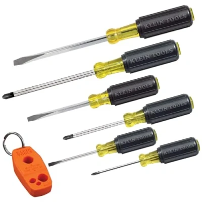 Image of Screwdriver Set 6pcs Includes Magnetizer/Demagnetizer, 3 Slotted, Phillips, Cushion Grip Comfort, Precision Machined Klein Tools 85146