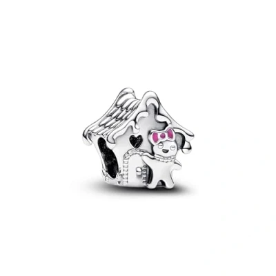 Image of Pandora Moments Gingerbread house sterling silver charm with pink, red and green enamel