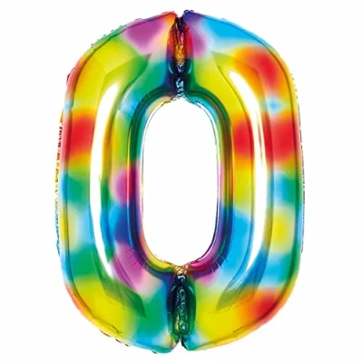 Image of Amscan 9913123 Large Number Bright Rainbow 0