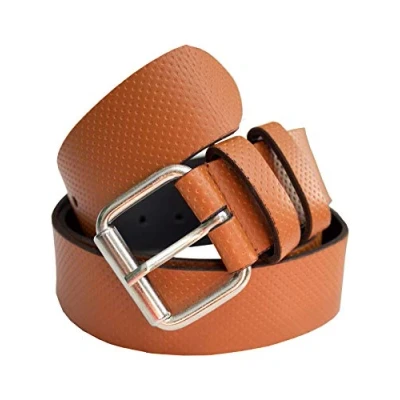 Image of Kruze By Enzo Mens Tan Embossed Leather Belt Size 5XL