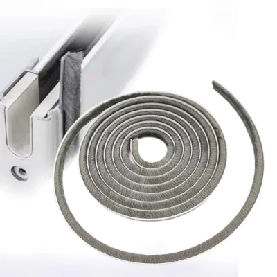 Image of Soezy 16 Ft (5m) 196 Inch Sliding sash Windows Doors Tape Pile Draught excluder Brush Seal Strip weatherstrip 7mm x 12mm (7/24 1/2 Inch, Gray)