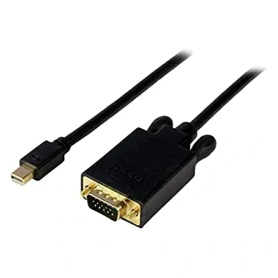Image of StarTech.com 15 ft Mini DisplayPort to VGA Adapter Cable mDP Video Converter DP for Mac/PC 1920x1200 Black (MDP2VGAMM15B)