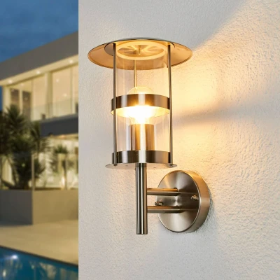 Image of Lindby Noemi stainless steel outdoor wall light