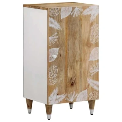 Image of vidaXL Sideboard Solid Mango Wood Cabinet with Storage Space Home Living Room &amp; Bedroom Cupboard 40x33.5x75 cm Modern Brown Design