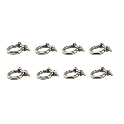Image of 304 stainless steel bow shaped M6 shackle European style heavy duty Load lifting clamp for chain marine buckle pack of 8