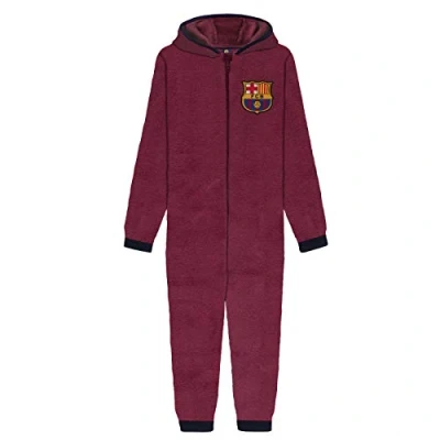 Image of FC Barcelona Official Football Gift Boys Kids Hooded All in One Red 3 4 Years
