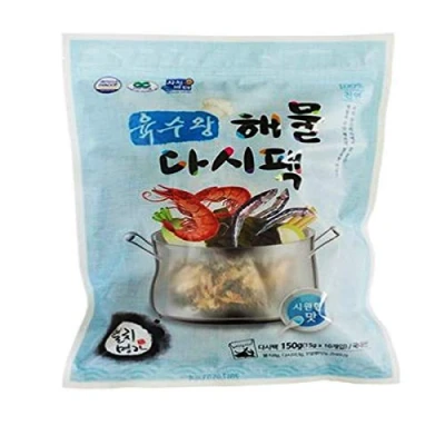 Image of Wonjeongseafood Dried Mix Seafood, Anchovy Kelp Dashi Pack, Made in Korea (16gX 10Tea Bags)