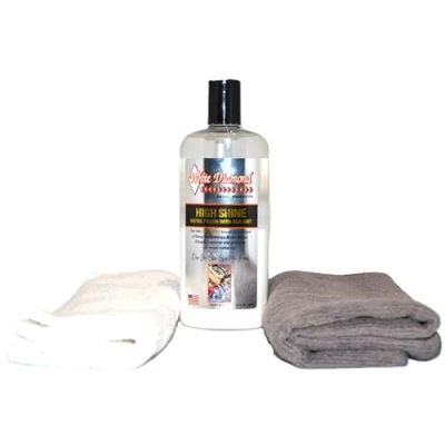 Image of White Diamond Detail Products High Shine Finishing Metal Polish Cherry Scented with FREE Terry Cloth &amp; Microfibre