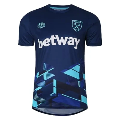Image of Umbro Mens West Ham Unitd Warm Up Jersey 2023 2024 Adults Brilliant White M