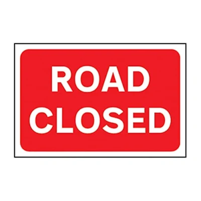 Image of Road Closed Sign, 600mm x 400mm, 3mm Foamed PVC Board