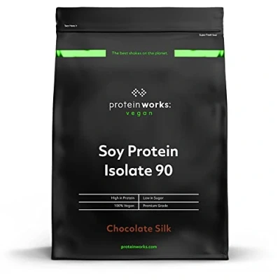 Image of Protein Works Soy 90 (Isolate) Powder 100% Plant Based Low Fat No Added Sugar Gluten Free Chocolate Silk 2 Kg
