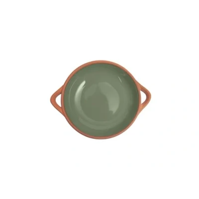 Image of Dexam Sintra Small Glazed Terracotta Tapas Dish Olive Green