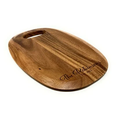 Image of Rutherfords Gifts Personalised 30cm Tuscany Lightweight Acacia Wood Serving Chopping Cheese Board Any Message Engraved