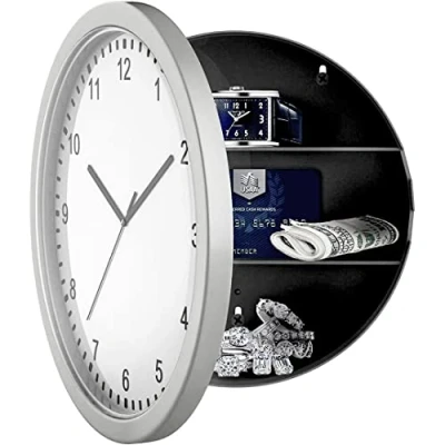 Image of Secret Wall Clock Home Safe Valuables Money Box Stash Cash Jewellery Gold