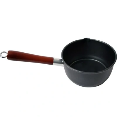 Image of Milk PAN Saucepan MILKPAN Non Stick Wooden Handle Kitchen Tea Gauge New (16CM)