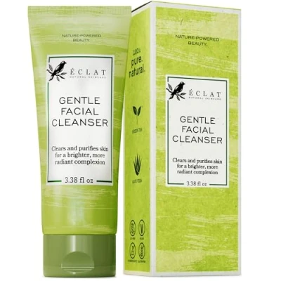 Image of Gentle Facial Cleanser Green Tea Face Wash + Aloe Vera, Vitamin C &amp; E, All Natural for Deep Cleansing Hydrating Nourishing Cleanser, Moisturizing Skin Type