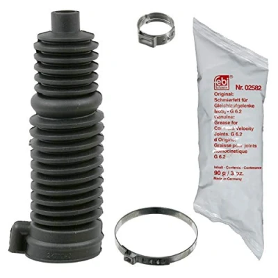 Image of 3904122, 3904122S1, 4119193, 4119193S1 Bellow, steering FEBI BILSTEIN 12807 Rubber Front Axle Left, Right with grease clamps