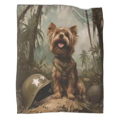 Image of ZYGAOKDD Yorkshire Terrier Blanket, Fleece Blankets, Cuddly Blanket Blankets for Sofa, Ultra Soft And Warm Microfibre 3D Print, Adults Children 50x60inch(127x152cm)
