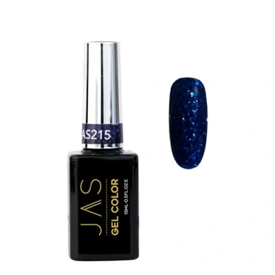 Image of JAS Gel Color Christmas Polish glitter, Super Sparkle, Blue Long Lasting, Chip Resistant, 15ml, festive season 215