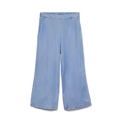 Image of Vero Moda BREE MR WIDE L Culotte GA NOOS Relaxed fit jeans, Women&#039;s, Size: Medium, Medium blue denim