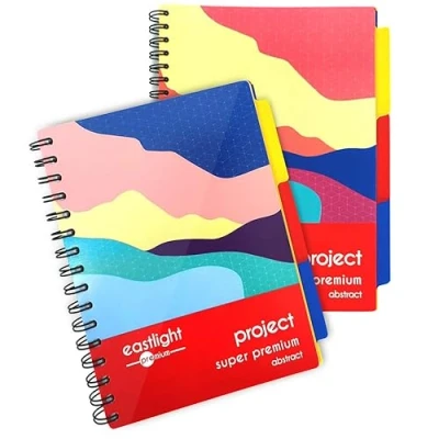 Image of Eastlight Premium A5 Ruled Wirebound Project Book with 3 Repositionable Dividers (Pack 2 x 200 pages)