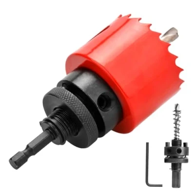 Image of GUOQEE 53mm Hole Saw with Quick Change Arbor, Drilling Cutter HSS BI Metal for Wood, Plywood, PVC, Drywall and Sheet
