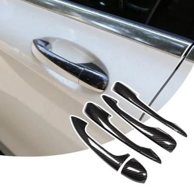 Image of DIYUCAR for MB Benz A Class A180 A200 A250 W177 V177 2019 2020 Car ABS Chrome Door Handle Cover Trim LHD Accessories (Carbon Fiber)