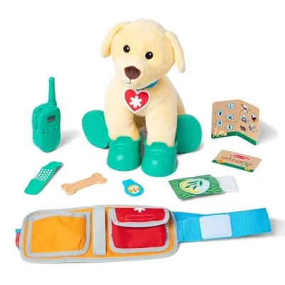 Image of Melissa &amp; Doug Let’s Explore™ Ranger Dog Plush with Search and Rescue Gear Toy Hugging Pretend Play for kids 3 Above Gift Boys or Girls