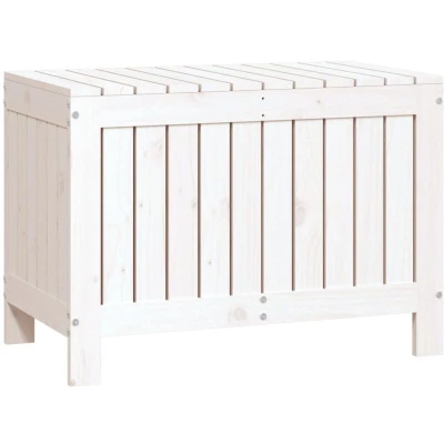 Image of vidaXL Garden Storage Box White 76x42.5x54 cm Solid Wood Pine