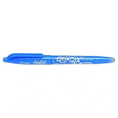 Image of Pilot Frixion Erasable Rollerball Pen 0.7mm Tip Sky Blue, Box of 12, Medium