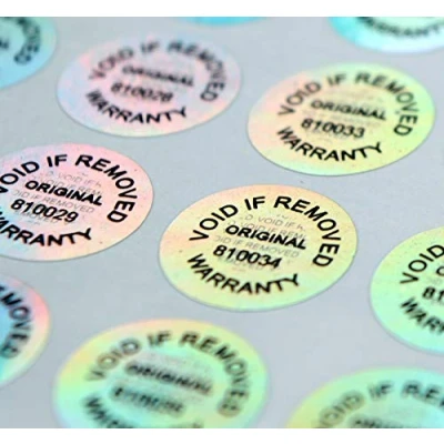 Image of Hologram Warranty Stickers Tamper Evident Asset Label IT Security Seal Void Sticker Each with Unique Serial Number (200)