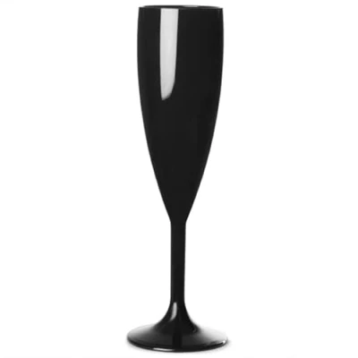 Image of BBP BB 141 1BL NS Flute Polycarbonate, 187 mL, 6.6 oz., Black (Pack of 12)