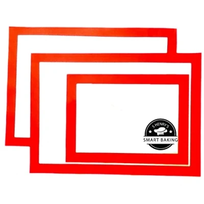 Image of Silicone Baking Mat, Reusable Non Stick Mats, Cookie Tray BPA Free LFGB Certified 3pcs Different Sizes Mats Sheet Pans for