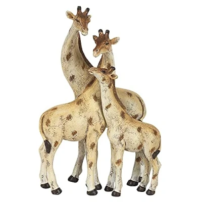 Image of Adorable Giraffe Family Ornament 16cm x 14cm (1 Pc.) Featuring Loving Daddy, Mummy &amp; Baby Giraffes Perfect Gift for Loved Ones Room Decor