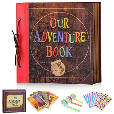 Image of Our Adventure Book 12x12 Inch,Scrapbook Album Large Handmade Travel Scrapbook 60 Pages DIY for Anniversary,Wedding,Travelling,Writing,Baby,Friends,Family,Couple Gifts (Our Book)