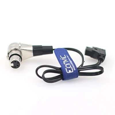 Image of Eonvic D Tap Male to 4 Pin XLR Female Right Angle Adapter Power Cable for DSLR Camcorder (Straight Cable)