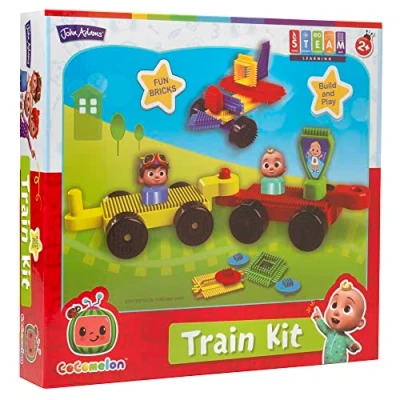 Image of John Adams Fun Bricks CoComelon Train Kit: Build and play! Preschool Building Blocks Ages 2+