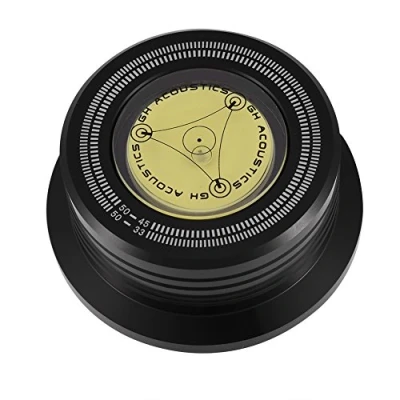 Image of Socobeta Record Weight Turntable 50Hz Disc Stabilizer Clamp with Bubble Level for LP Vinyl Player(Black)