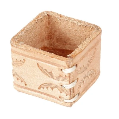Image of Artificial Leather Billiard/Pool/Snooker Cue Chalk Holder Wooden Color