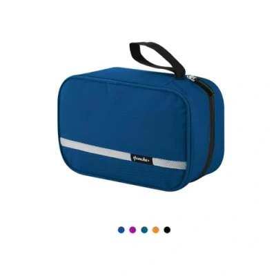 Image of homchen Hanging Travel Toiletry Bag, Waterproof Folding Portable Cosmetic Wash Bag for Men and Women (M, Blue)