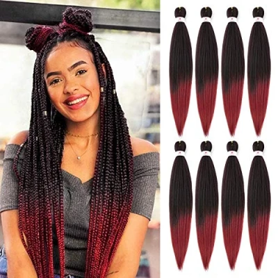 Image of Beyond Beauty 26Inch 8Pack/Lot Pre Stretched Braiding Hair Extensions EZ Briads Hot Water Setting Yaki Hair(T1B Bug)
