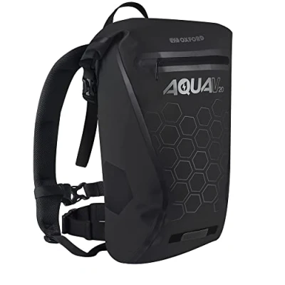Image of Oxford Aqua V20 Backpack 20 Litre Reflective Waterproof Motorcycle Backpack, Black, One Size, OL695